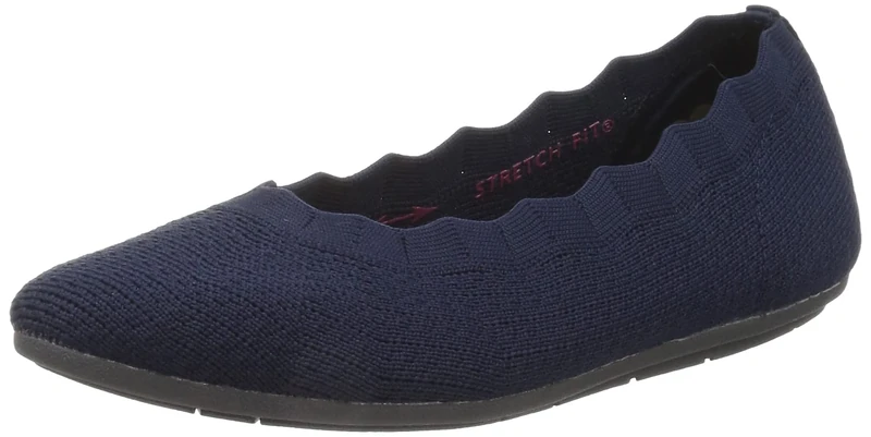 Skechers Women's Cleo 2.0 Love Spell Ballet Flat, Navy, 4.5 UK