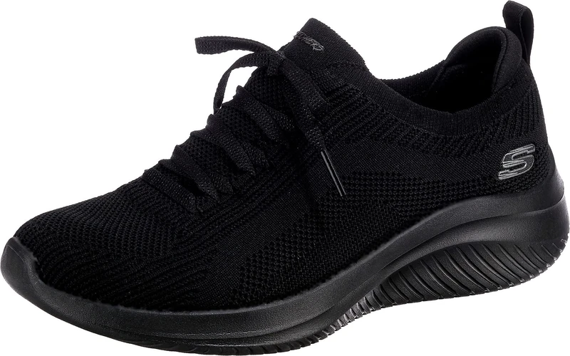 Skechers Women's Ultra Flex 3.0 Big Plan Sneaker,Black, 2 UK