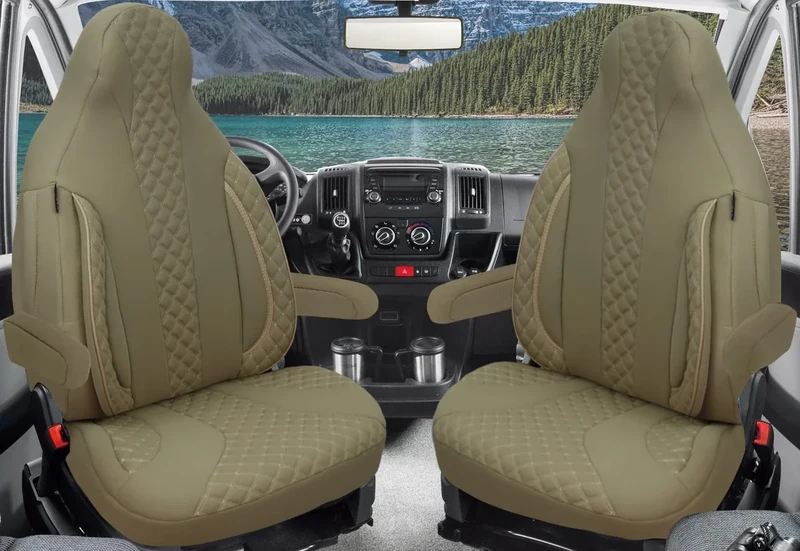 BREMER SITZBEZÜGE Made-To-Measure Driver Protective Covers, Seat Covers Compatible with Ducato, Weinsberg, Adria, Dethleffs Motorhome Accessories, Set of 2 Protective Covers Incl. Armrest Covers,