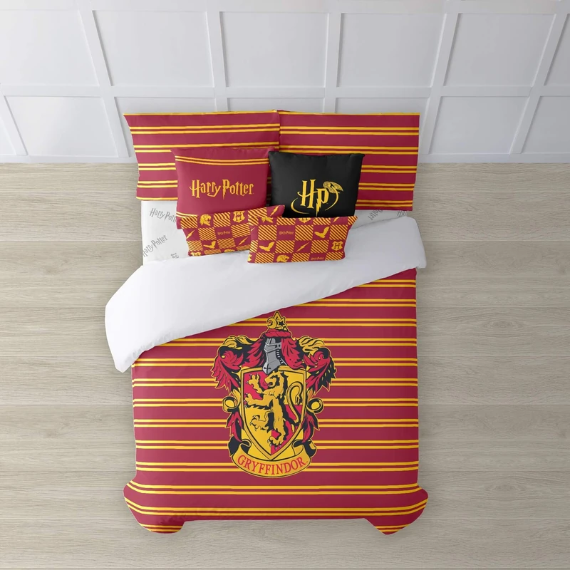 BELUM | Harry Potter Duvet Cover | Gryffindor Shield Model Duvet Cover | Duvet Cover with Buttons | 100% Cotton Duvet Cover | Duvet Cover (135/140 cm Bed (220 x 240 cm)