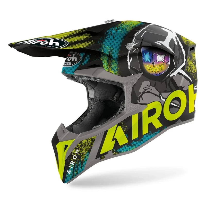 Airoh Motorcycle Helmet Wraap Alien Yellow Matt S