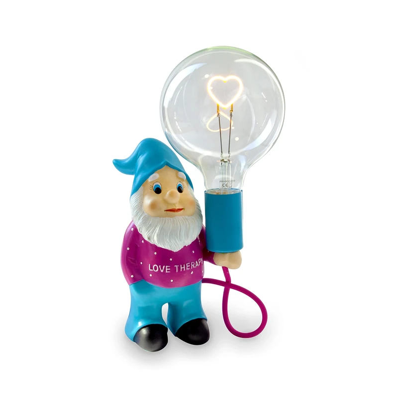 AMARCORDS - Lovetherapy nanetto Table lamp with Heart and varioluce Design Light Bulb. Abat Jour Dimmable with 1.5m Cable and dimmer Switch - Image 1