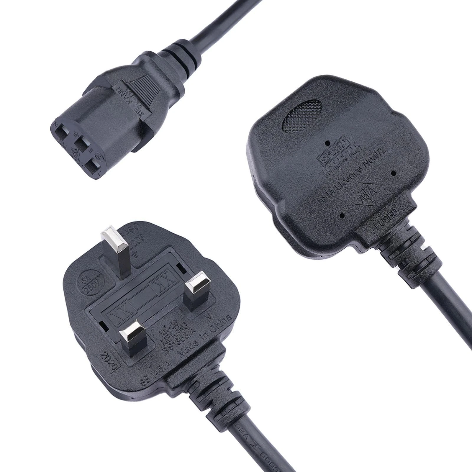 Lite-an 1 Meter Kettle Lead, UK BS 1363 to IEC C13 Mains Cable, 3 Pin Power lead for PS4 Pro, UK Plug for Samsung TV Power Cable, Kenwood Kettle, PC Monitor