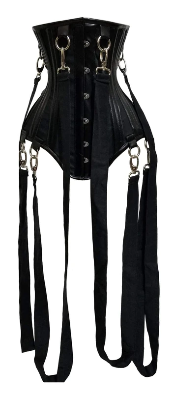 luvsecretlingerie Heavy Duty 26 Double Steel Boned Waist Training Faux Leather Cotton Underbust Tight Shaper Corset #8551-B-B-TC