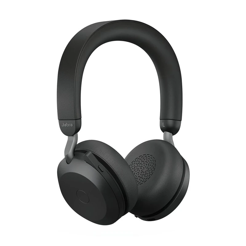 Jabra Evolve2 75 Wireless PC Headset with 8-Microphone Technology - Dual Foam Stereo Headphones with adjustable Advanced Active Noise Cancellation, USB-C Bluetooth Adapter and UC Compatibility - Black