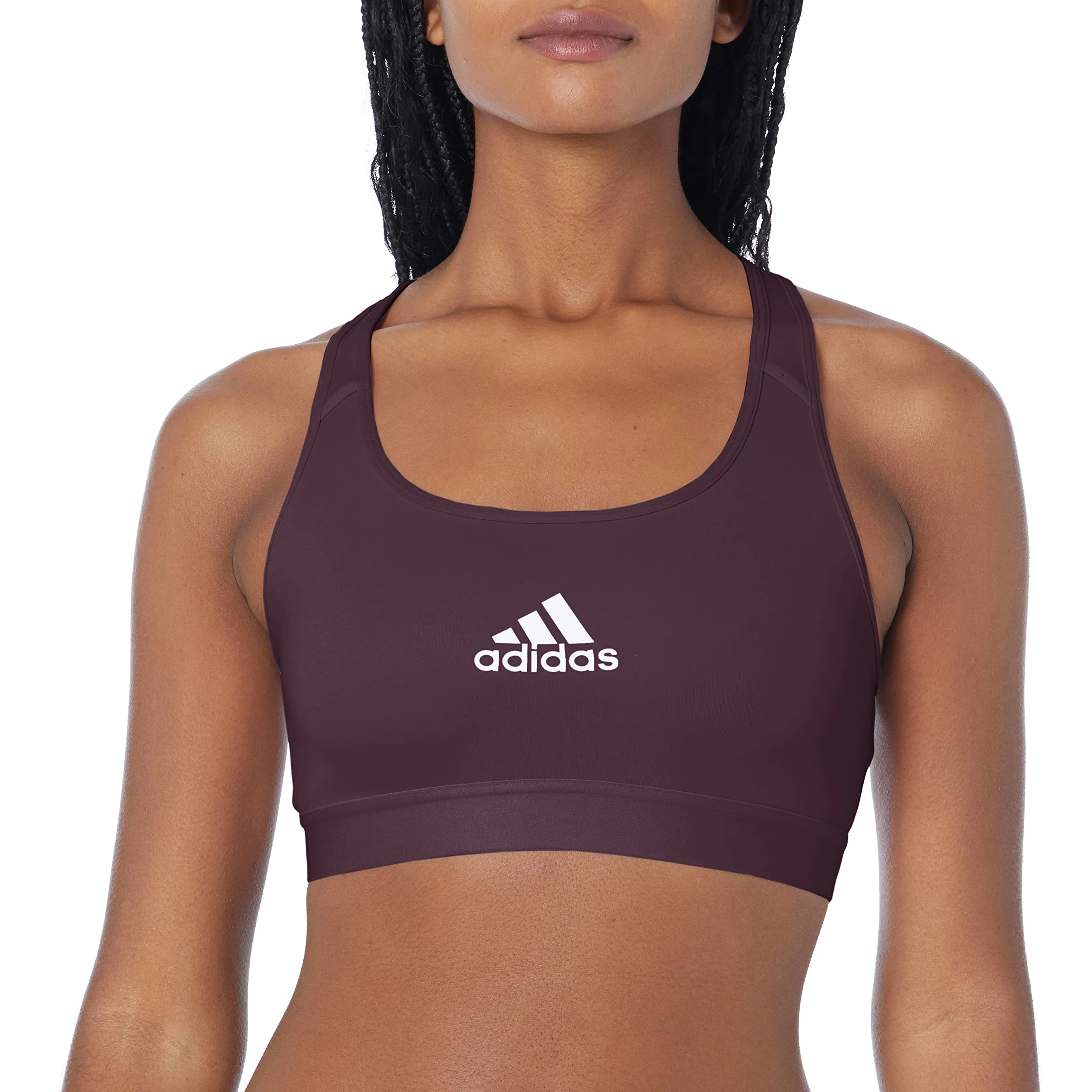 adidas Women's Powerreact Training Medium Support Bra, Shadow Maroon, C /XXS