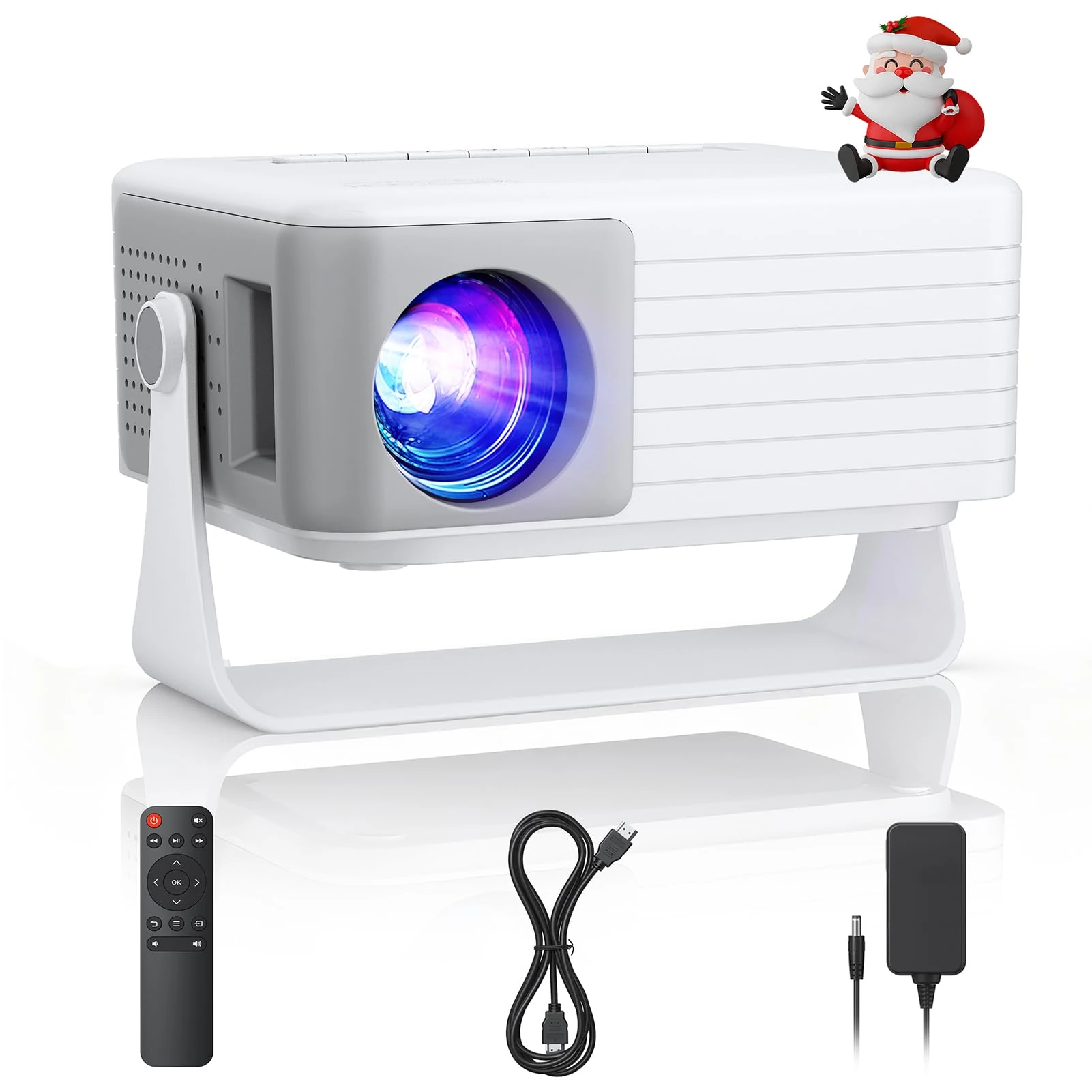 Mini Projector, AKIYO O1 2025 Upgraded 15000Lumen Projector, 360° rotating, Auto Keystone, 50% Zoom, Portable Projectors 1080P Full HD Supported, Compatible with iOS/Android/TV Stick/HDMI/USB/Switch