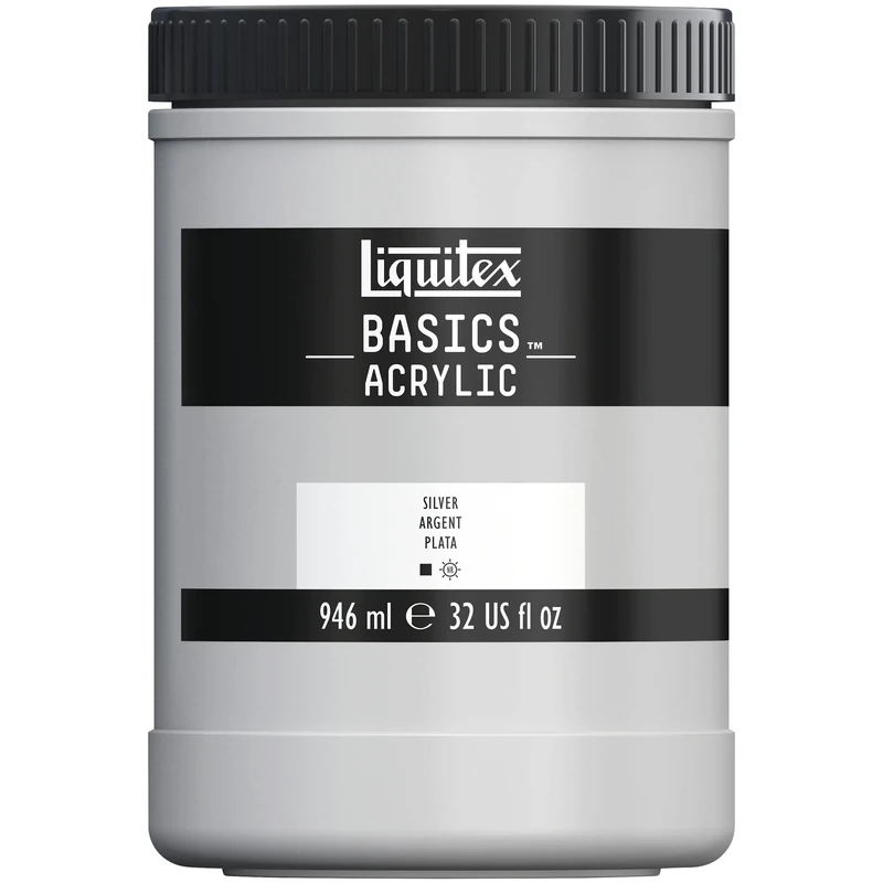 LIQUITEX Basics Acrylic Paint, Silver, 946 ml Pot