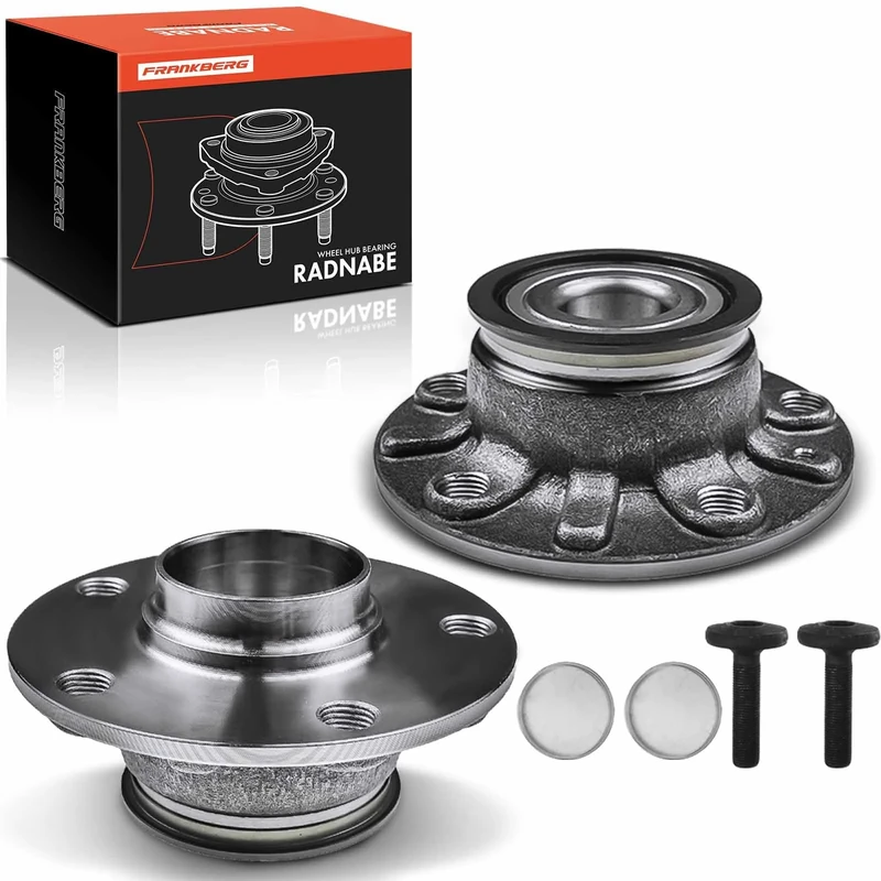 Frankberg 2x Wheel Bearing Hub Rear Axle Compatible with Golf VI 5K1 2008-2013 Golf VII 5G1 BE1 2012-2020 A3 8P7 2008-2013 A3 Sportback 8PA 2004-2013 Leon 1P1 2005-2012 Replace# 1K0598611