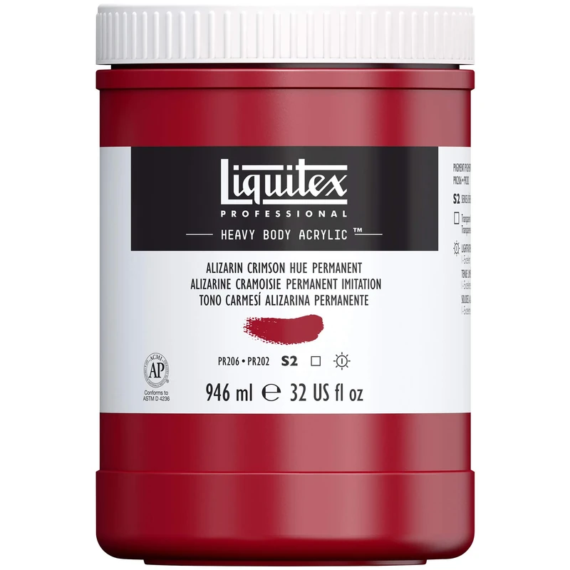Liquitex Professional Heavy Body Acrylic Paint, Alzarin Crimson Hue Permament, 946 ml Pot