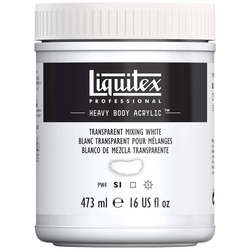 Liquitex Professional Heavy Body Acrylic Paint, Transparent Mixing White, 473 ml Pot