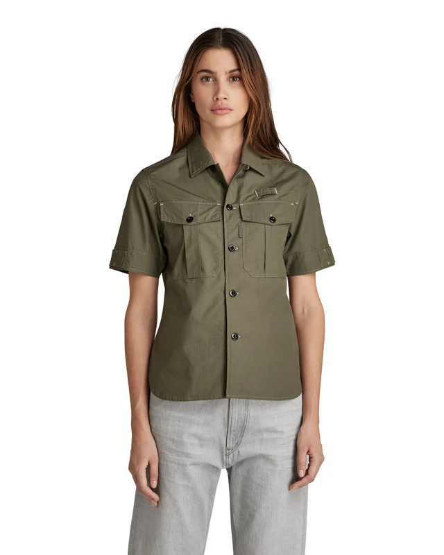 G-Star Women's Officer Shirt , Green (combat D21886-A790-723), M