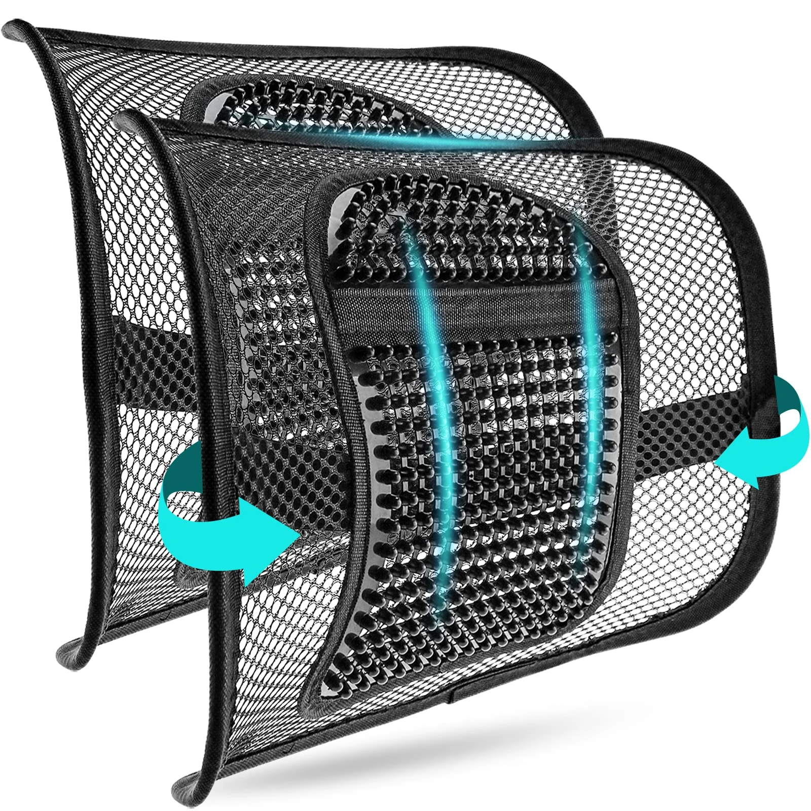 m zimoon 2 Pack Mesh Back Support, Mesh Lumbar Support Cushion Air Flow Chair Back Support with Elastic Strap Back Rest for Home Office Chair Car Seat Back Pain Relief