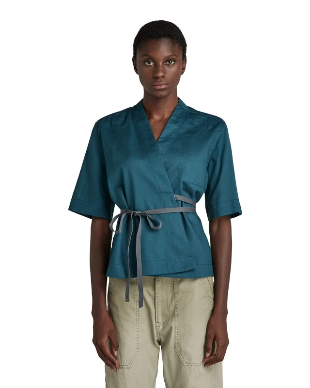 G-Star Women's ETD Wrap Top, Blue (nitro D21496-D125-1861), S