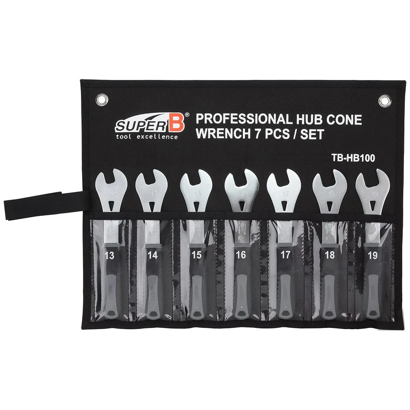 SUPER-B Unisex - Adult TB-HB 100 Cone Wrench Set, Silver, 13, 14, 15, 16, 17, 18, 19 mm