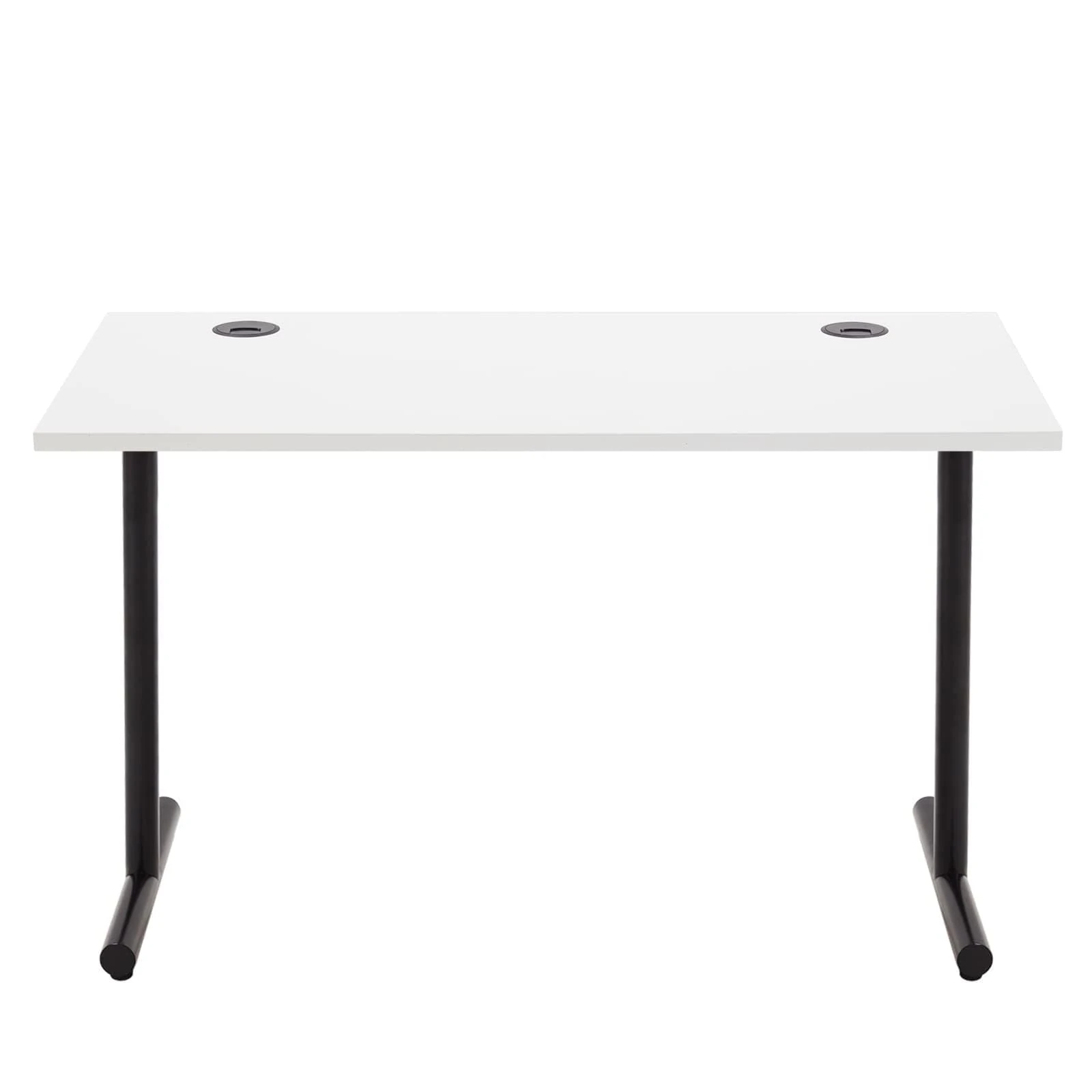Amazon Basics Simple Office Computer Desk, White Desktop and Black Frame, Rectangular, Simple Assembly, 120 x 60 x 73.6 cm