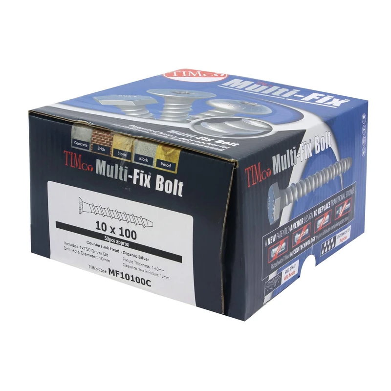 TIMCO Multi-Fix Bolt Pan Head Exterior Silver - 8.0 x 60/M10