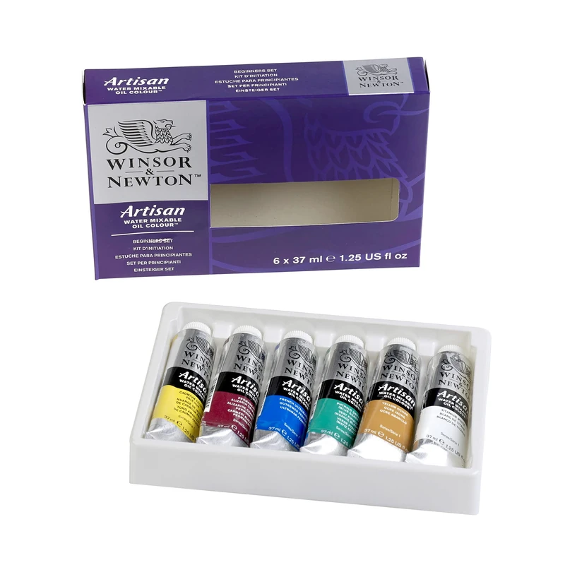 Winsor & Newton Artisan Water Mixable Oil Paint, Beginners Set, 6x37ml