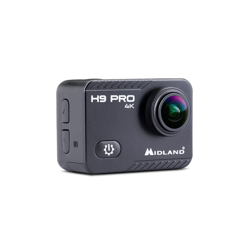 Midland - Action Camera 4K H9 Pro, Wi-Fi Videocamera with Remote Control & Sports Underwater Camera 30m - 2H Battery Life, 30fps, 20MP Photos, IPS Touchscreen, 7 Video Modes, Smartphone Control