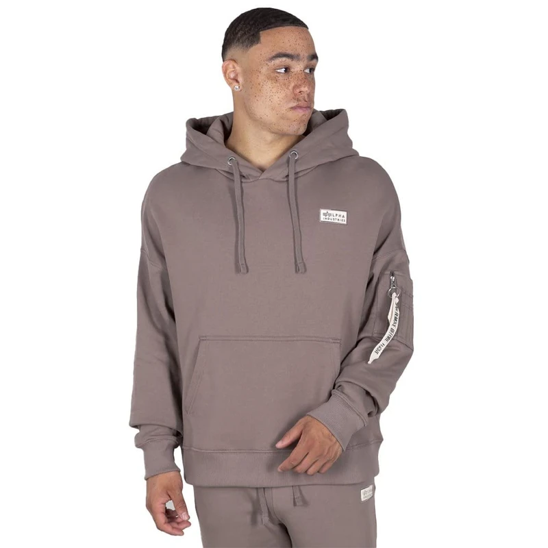 ALPHA INDUSTRIES Men's Organics OS Hoody Suit Trousers, Brown, L - Image 1