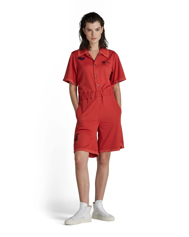 G-Star Women's Baseball Graphic Playsuit, Red (paprika D21634-D137-D116), S