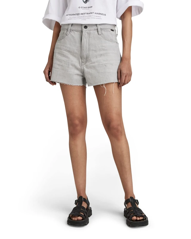 G-Star Women's Type 89 Shorts Cut, Grey (sun faded grey limestone D21414-D109-D127), 28
