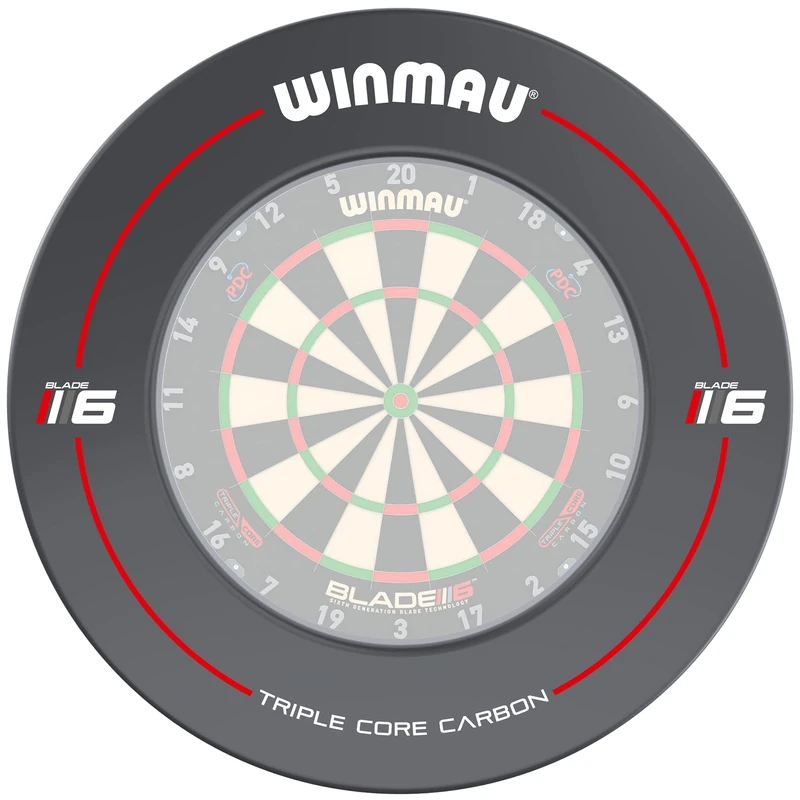 WINMAU Blade 6 Printed Dart Board Surround Ring - Grey - Durable Backboard Wall Protector for Dartboards - Professional Darts Accessories
