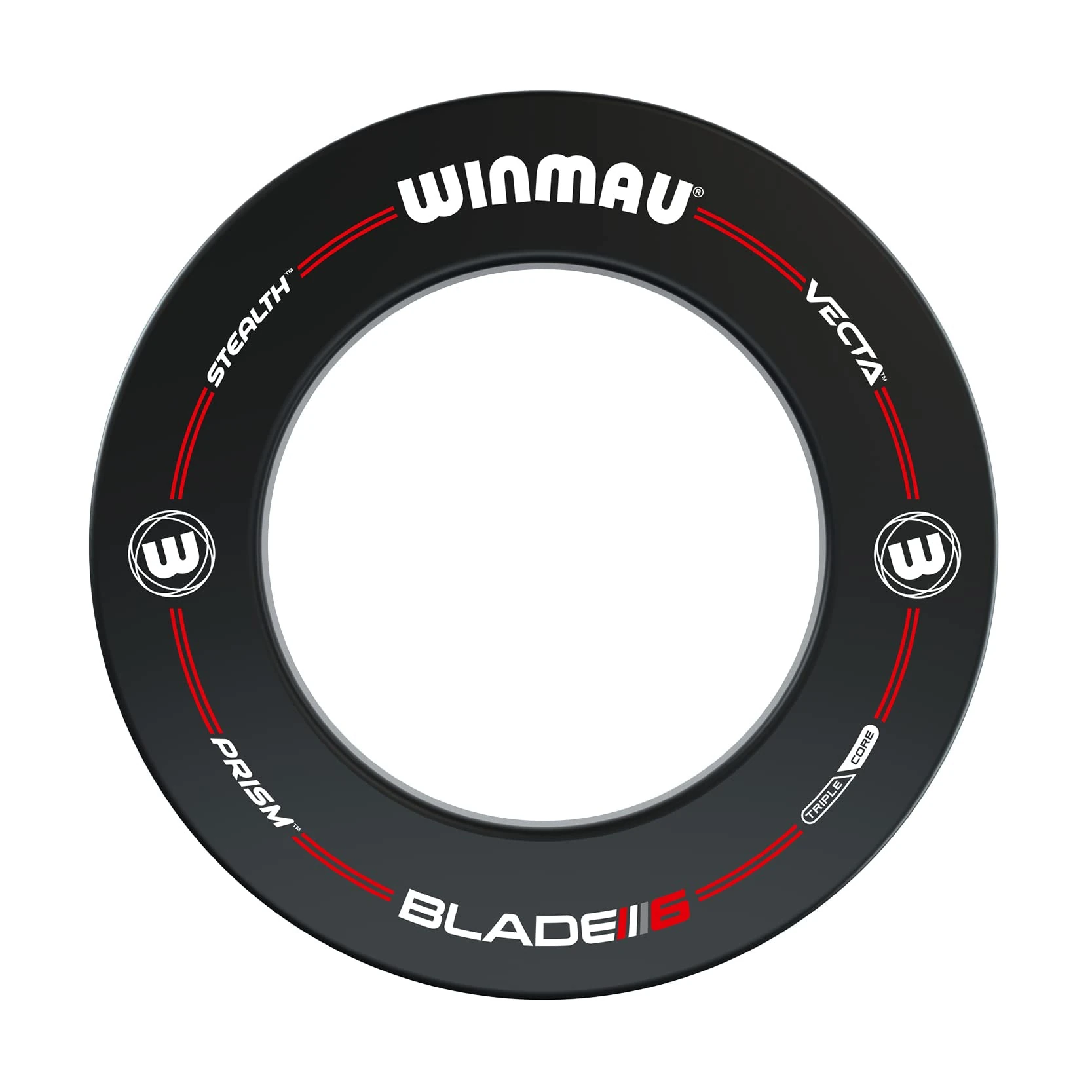 WINMAU Pro Line Original Dart Board Surround Ring - Black - Durable Backboard Wall Protector for Dartboards - Professional Darts Accessories