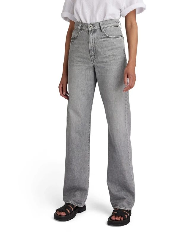G-Star Women's Tedie Ultra High Straight Jeans, Grey (faded grey limestone D21196-D109-D126), 26W / 28L