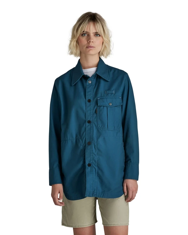 G-Star Women's Naval Collar Overshirt 2.0, Blue (nitro D21466-C960-1861), L