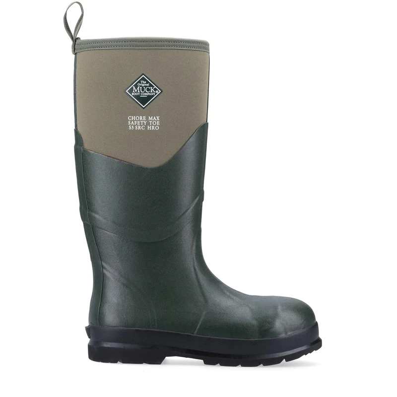 Muck Boots Unisex Chore Max S5 Safety Waterproof Wellington, Moss, 12 Green