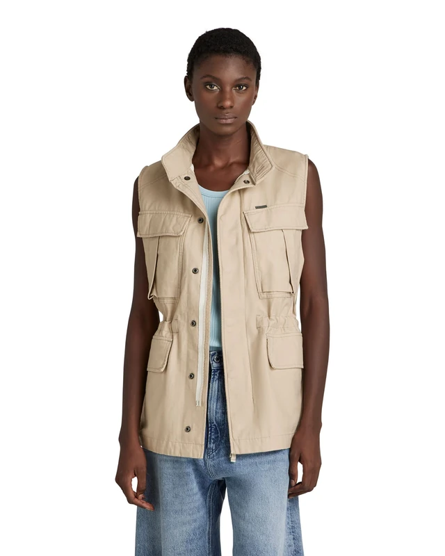 G-Star Women's Sleeveless Field Overshirt, Beige (westpoint khaki D21428-C960-C531), XL