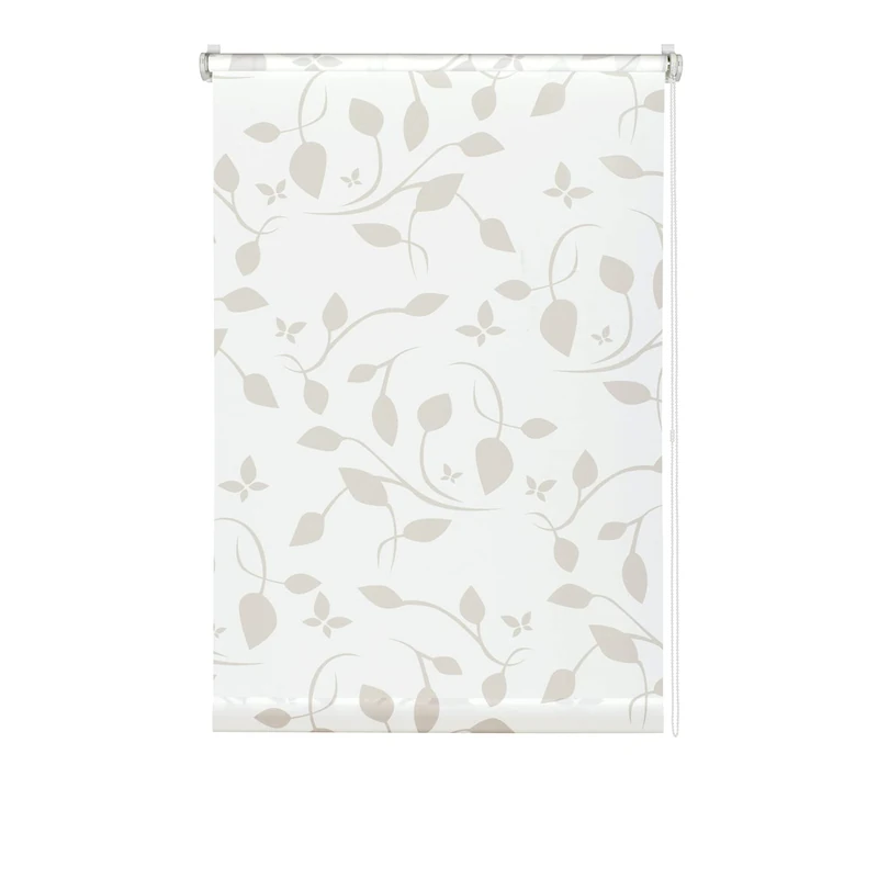 GARDINIA EASYFIX Decorative Scandinavian Roller Blind No Drilling Required for Gluing or Clamping Opaque Translucent White/Natural 90 x 210 cm