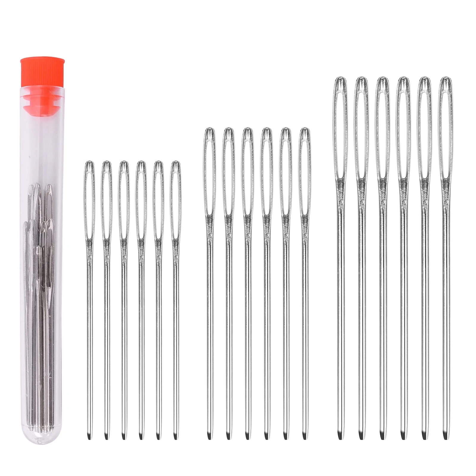 Smukdoo Large Eye Blunt Needles,15 PCS Hand Sewing Needles Yarn Knitting Needles,3 Sizes