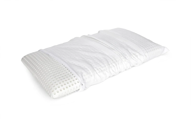 Talamo Italia - Talamo Italia Bed cushion, memory foam pillow, Made in Italy, Hypoallergenic, Ergonomic, Pillowcase with removable cover, 1000 holes, Breathable, 70x39x h10cm