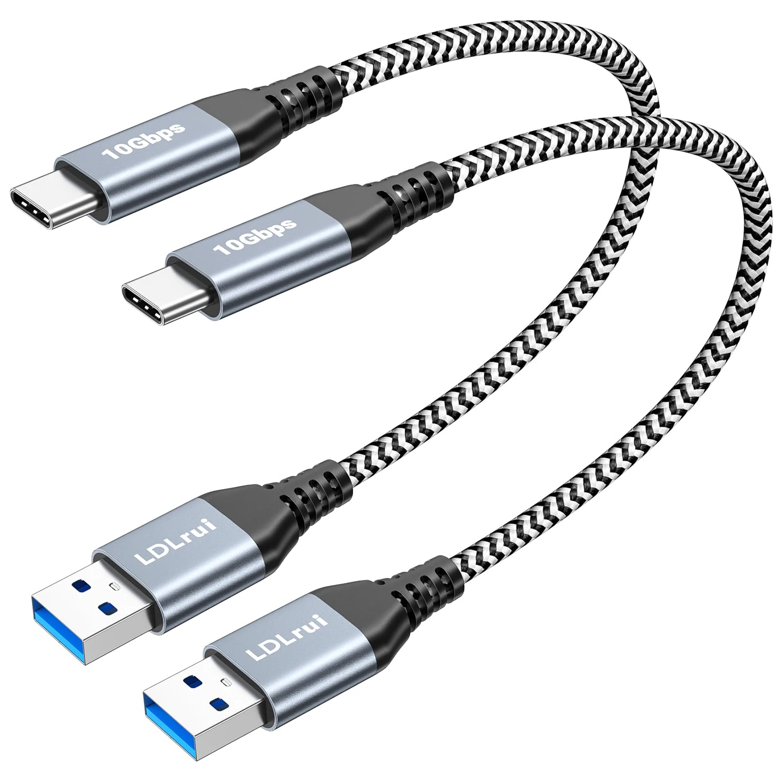 USB C Cable 10Gbps Data Transfer(0.3M/1ft, 2-Pack), USB 3.2 Gen 2 to Type C Charger Cable, 3.1A Fast Charge & Data Sync for iPhone 15, Samsung Galaxy S20 S10 S9, Portable SSD, Android Auto