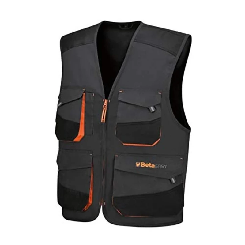 BETA 7867G XXXL Lightweight Work Vest in T/C Twill - 65% Polyester and 35% Cotton with Chest Pockets, Pen Pocket, Badge Holder, Waist Pockets and Abrasion Resistant Inserts - Grey, grey, XXXL - Image 1