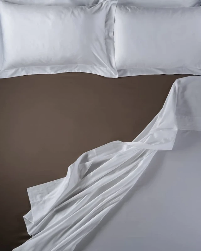 LENZUOLISSIMI - Satin Cotton Satin 300 Thread Count with King Corners 180 x 200 cm Made in Italy - Brown