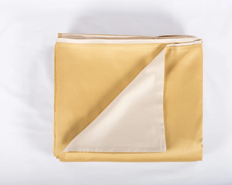 LENZUOLISSIMI - Duvet Cover in Cotton Satin 300 Thread Count Single 250 x 200+50 cm Made in Italy - Caramel/Light Beige
