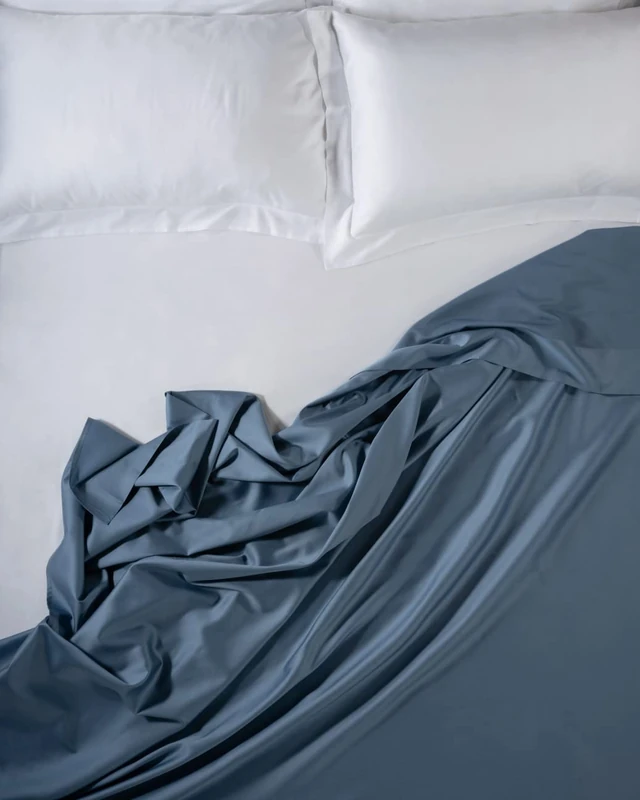 LENZUOLISSIMI - Queen Bed Sheet in Satin Cotton Satin 300 Thread Count 240 x 290 cm Made in Italy - Sugar Paper