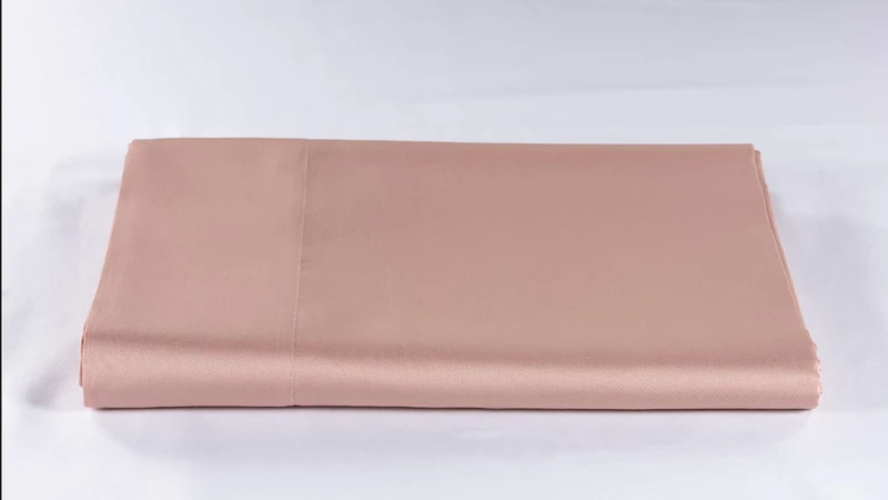 LENZUOLISSIMI - Single Satin Cotton Bed Sheet 300 Thread Count 180 x 290 cm Made in Italy - Peach