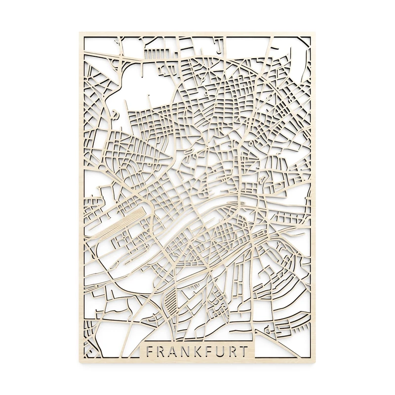 Papurino Frankfurt Wooden City Map - Image 1