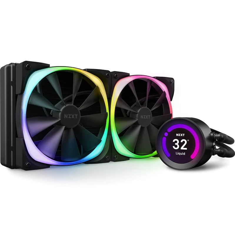 NZXT Kraken Z63 RGB 280mm - RL-KRZ63-R1 - AIO RGB CPU Liquid Cooler - Customizable LCD Display - Improved Pump - RGB Connector - Aer RGB 2 140mm Radiator Fans (2 Included)