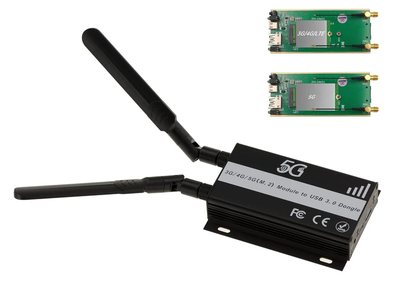 KALEA-INFORMATIQUE M2 B Key to USB 3.0 adapter for WWAN LTE module with SIM card support. 3G 4G 5G compatible. - Image 1
