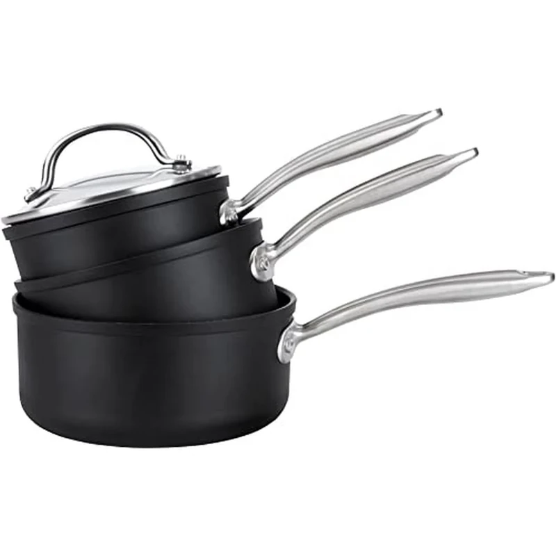 Prestige Scratch Guard Aluminium Saucepan Set, 3pce