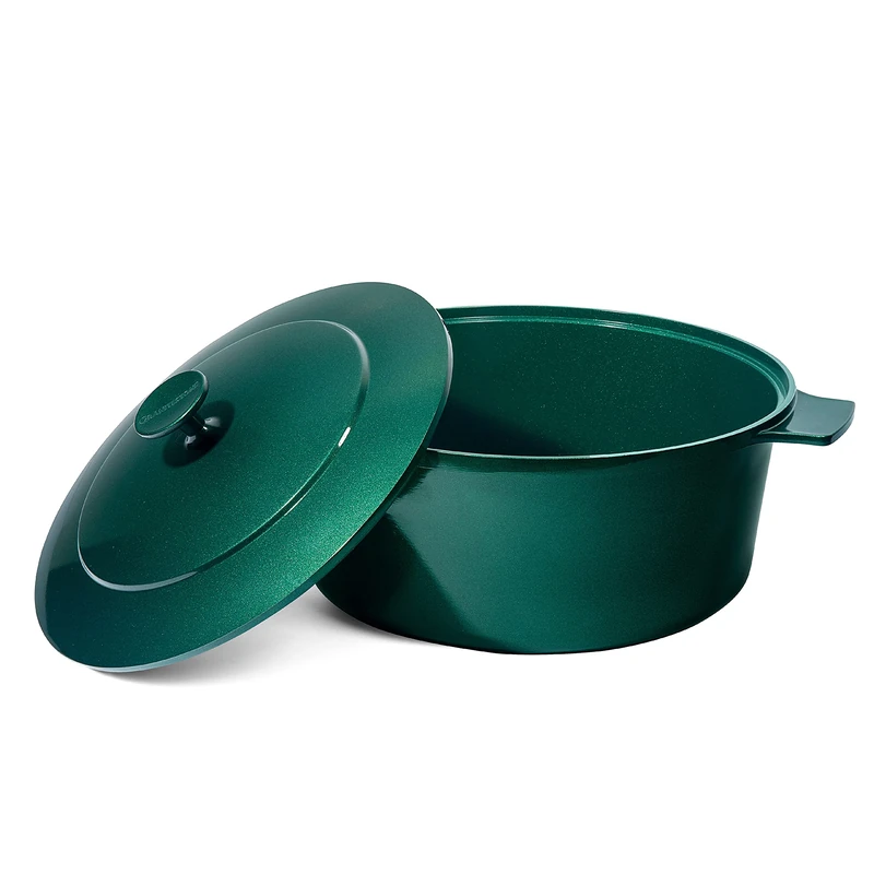 Granitestone Dutch Oven, 6.5 Quart Ultra Nonstick Enameled Lightweight Aluminum Dutch Oven Pot with Lid, Round 6.5 Qt. Stock Pot, Dishwasher and Oven Safe