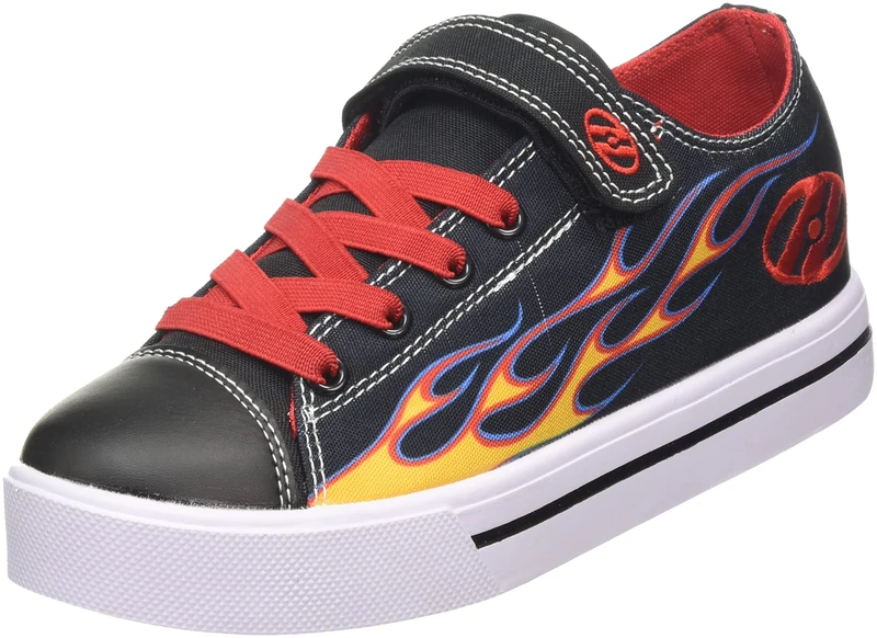 Heelys Boy's Hly-b2w-8330 Wheeled Heel Shoe, Black Yellow Red Flame, 12 UK