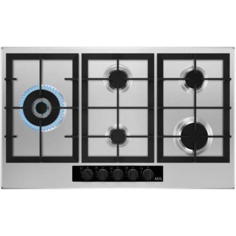 AEG 86cm 5 Burner Gas Hob - Stainless Steel