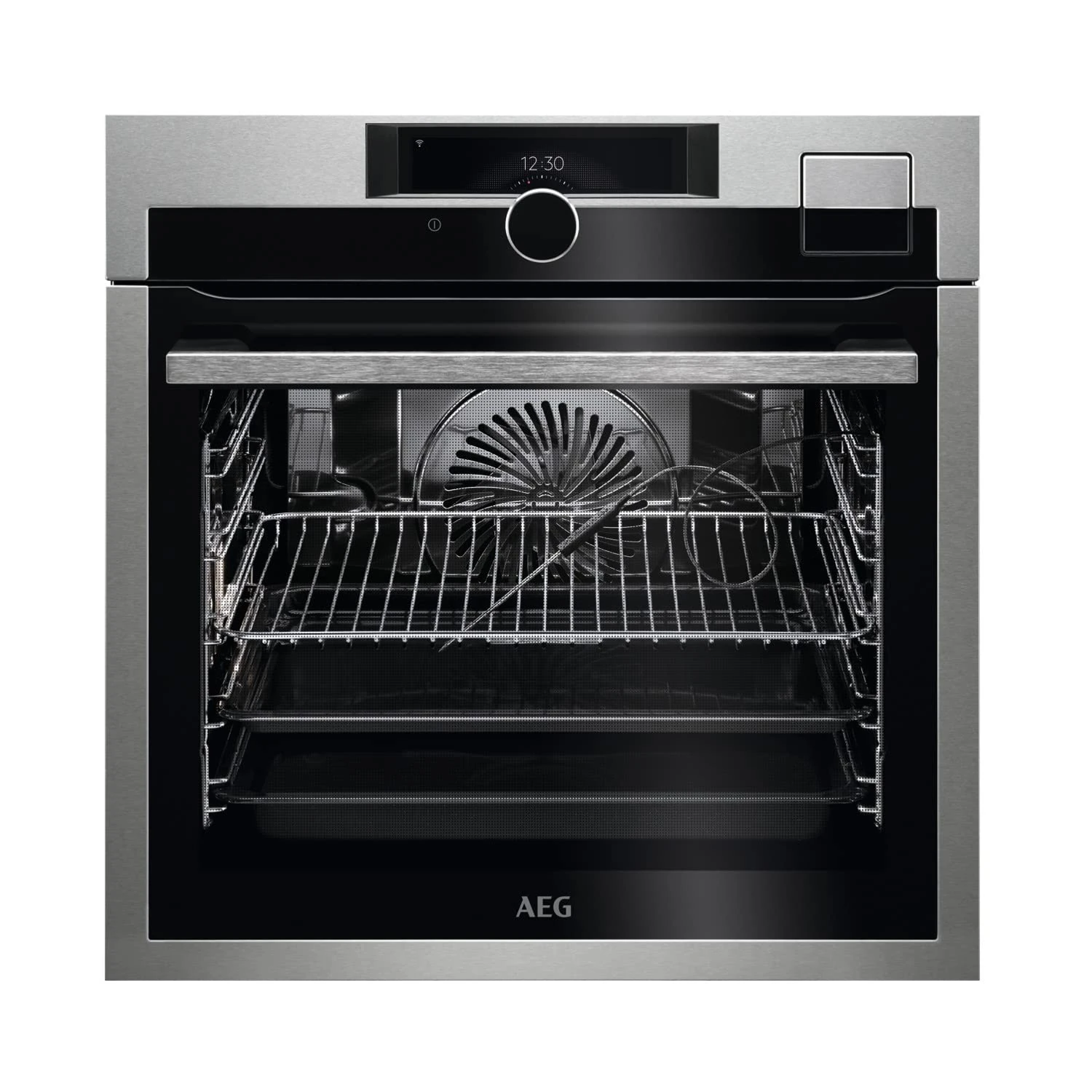 AEG 9000 Electric Single Oven with Food Sensor & Command Wheel - Black