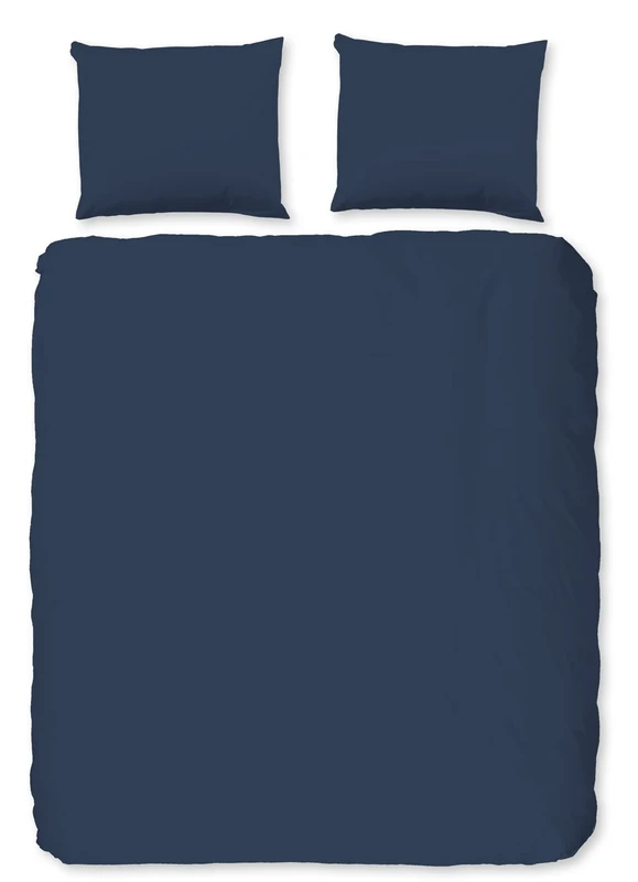 Double Duvet Cover 200 x 220 cm Cotton Satin Dark Blue